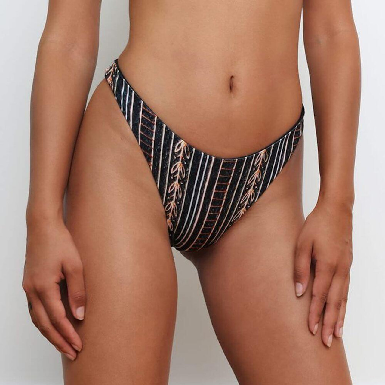 french cut strap print bikini bottom